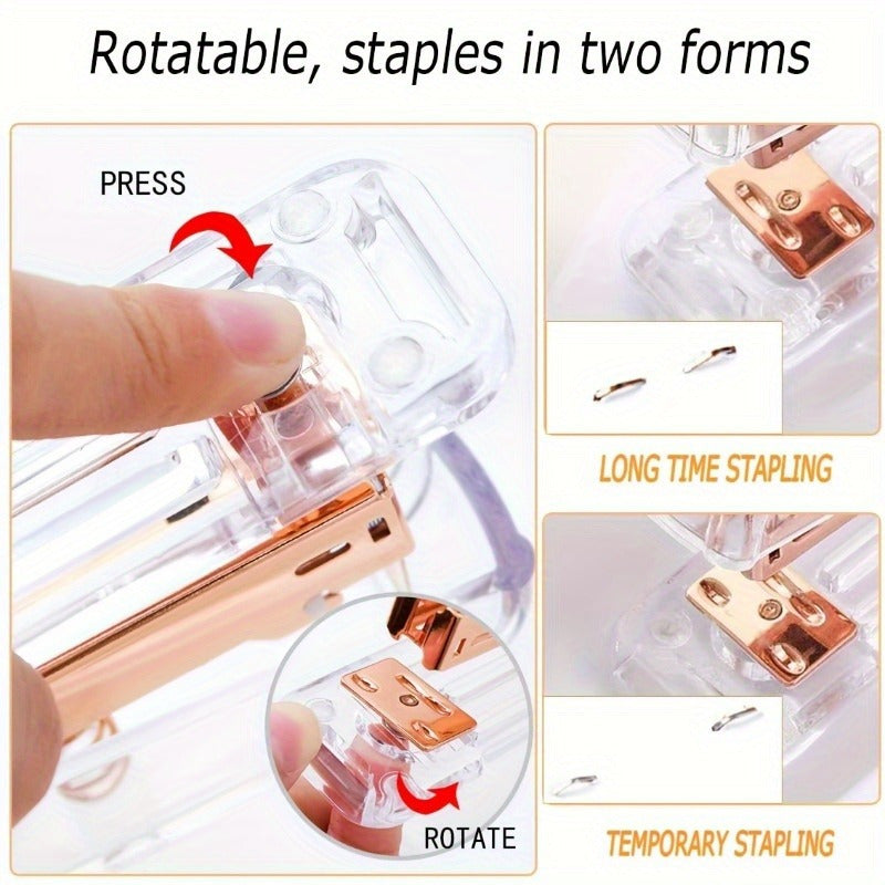 Roségouden acryl bureau organizer set | Bureau organizer | Complete set met nietmachine, liniaal en meer