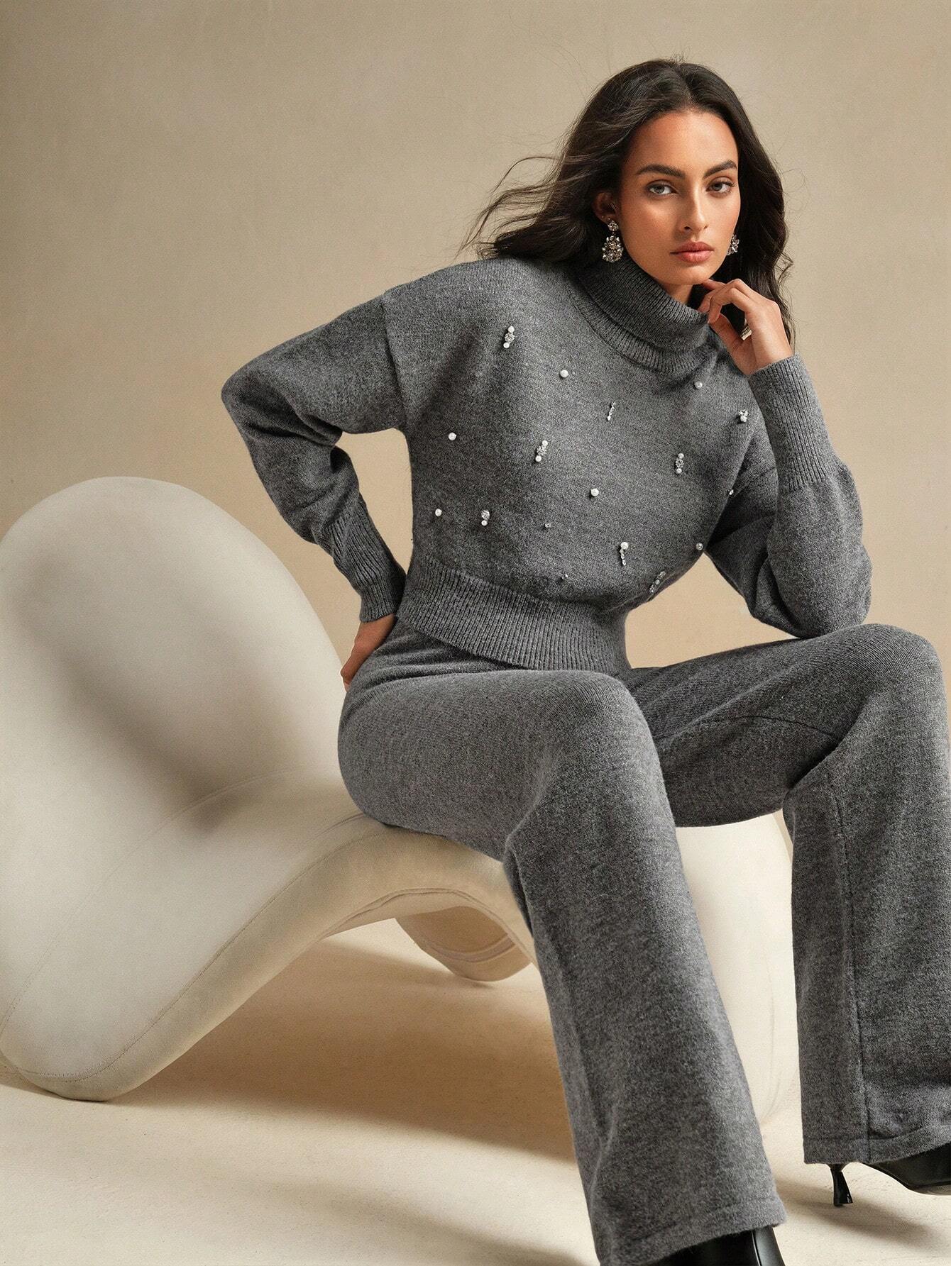Gebreide Tweedelige Set | Damespakken | Comfortabele en Stijlvolle Winteroutfit