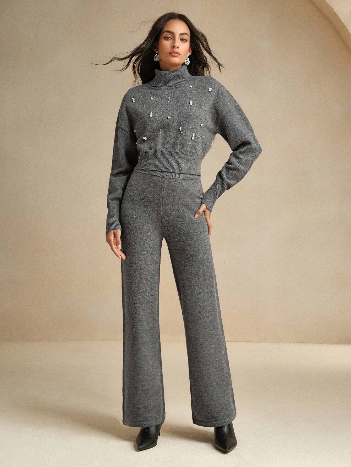 Gebreide Tweedelige Set | Damespakken | Comfortabele en Stijlvolle Winteroutfit