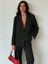 Minimalistische Grijze Blazer en broek | Dames outfit | Casual Oversized Blazer en broek voor Dagelijks Gebruik