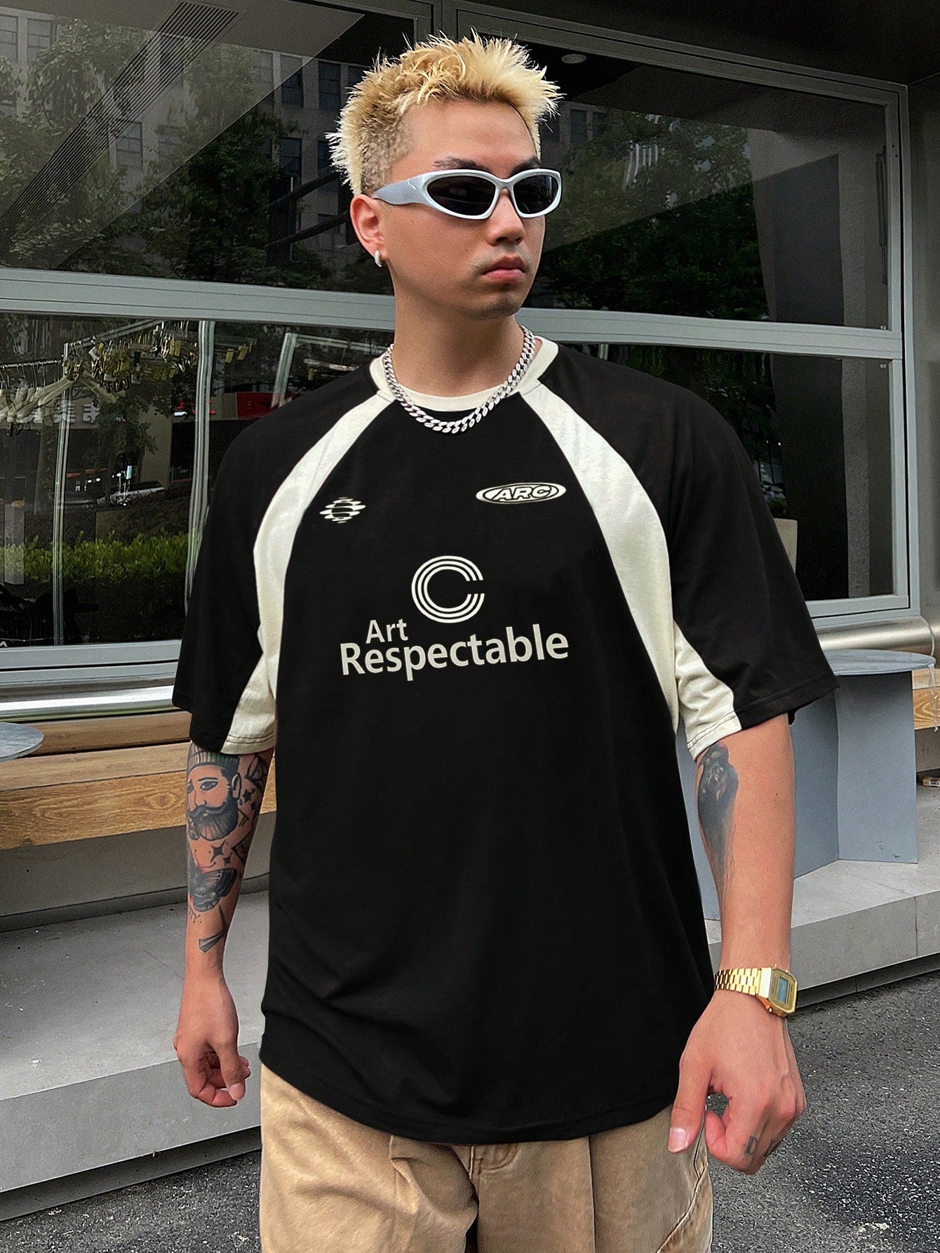 DAZY Oversized Schoolstijl T-shirt | T-shirt | Zomershirt met ronde hals en relaxte pasvorm