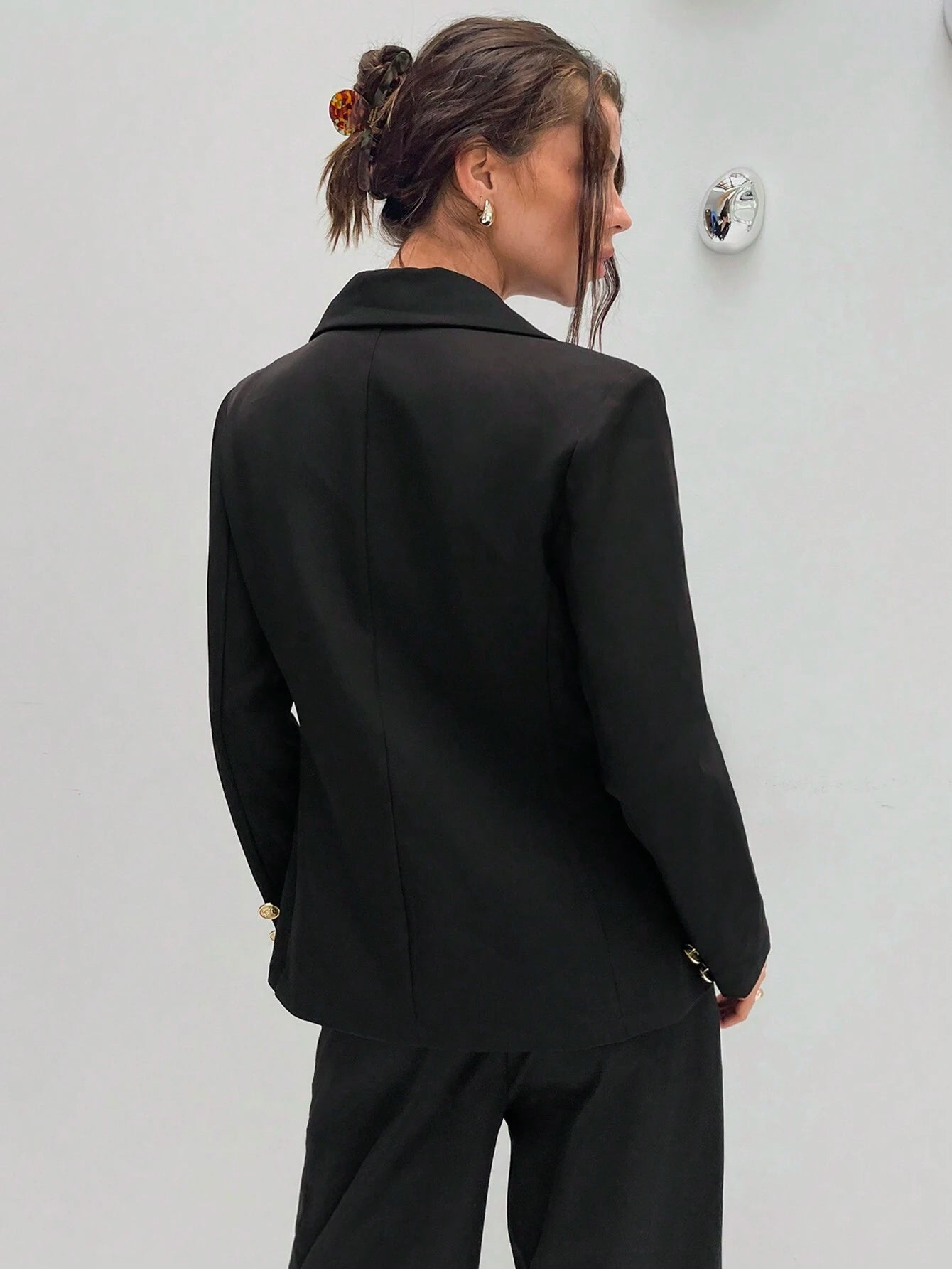 Asymmetrische Revers Blazer | Damesjassen | Getailleerde Mid-Lengte Blazer voor Elegante Uitstraling