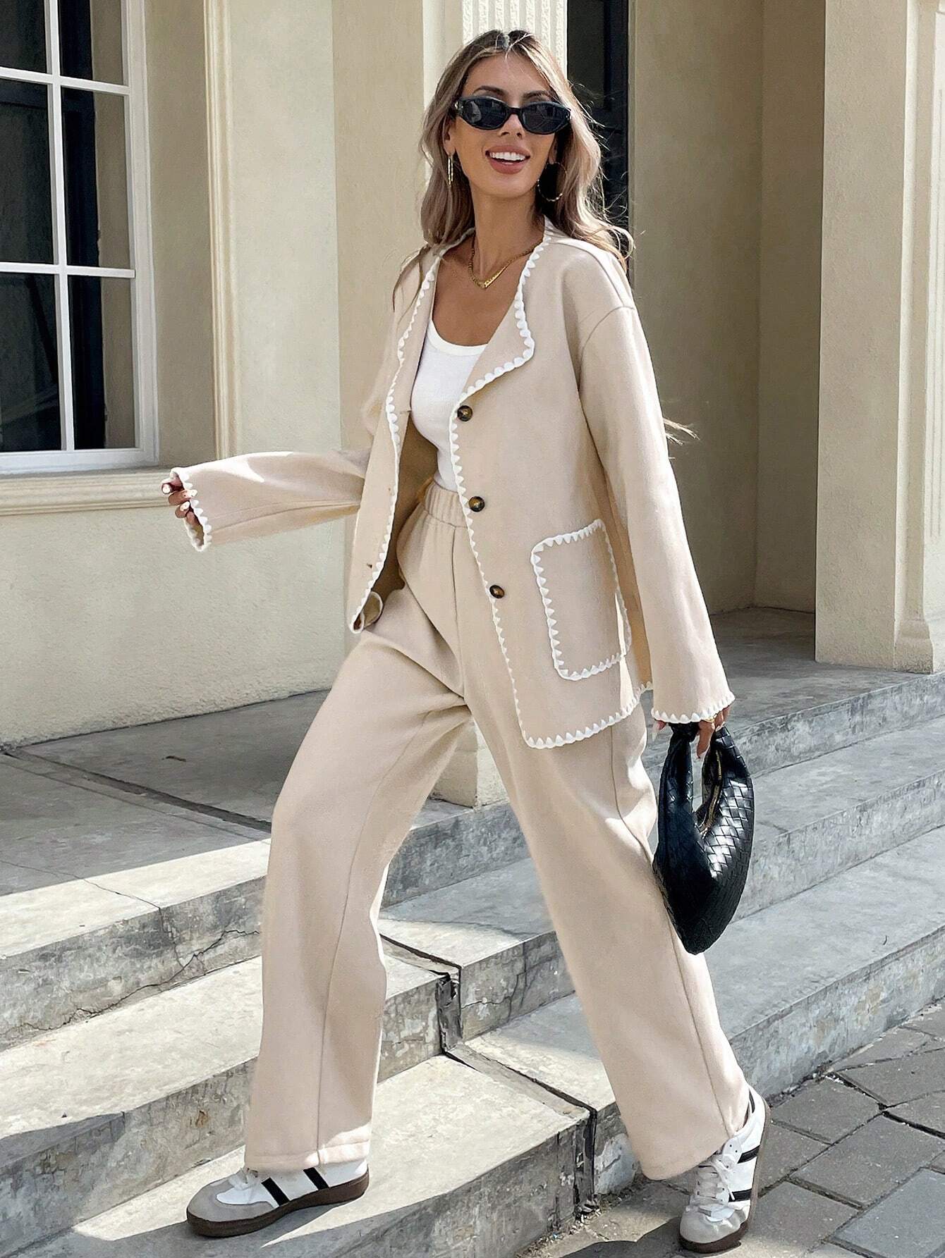 Elegant Beige Casual Outfit | Damespakken | Professionele en Stijlvolle Werkoutfit