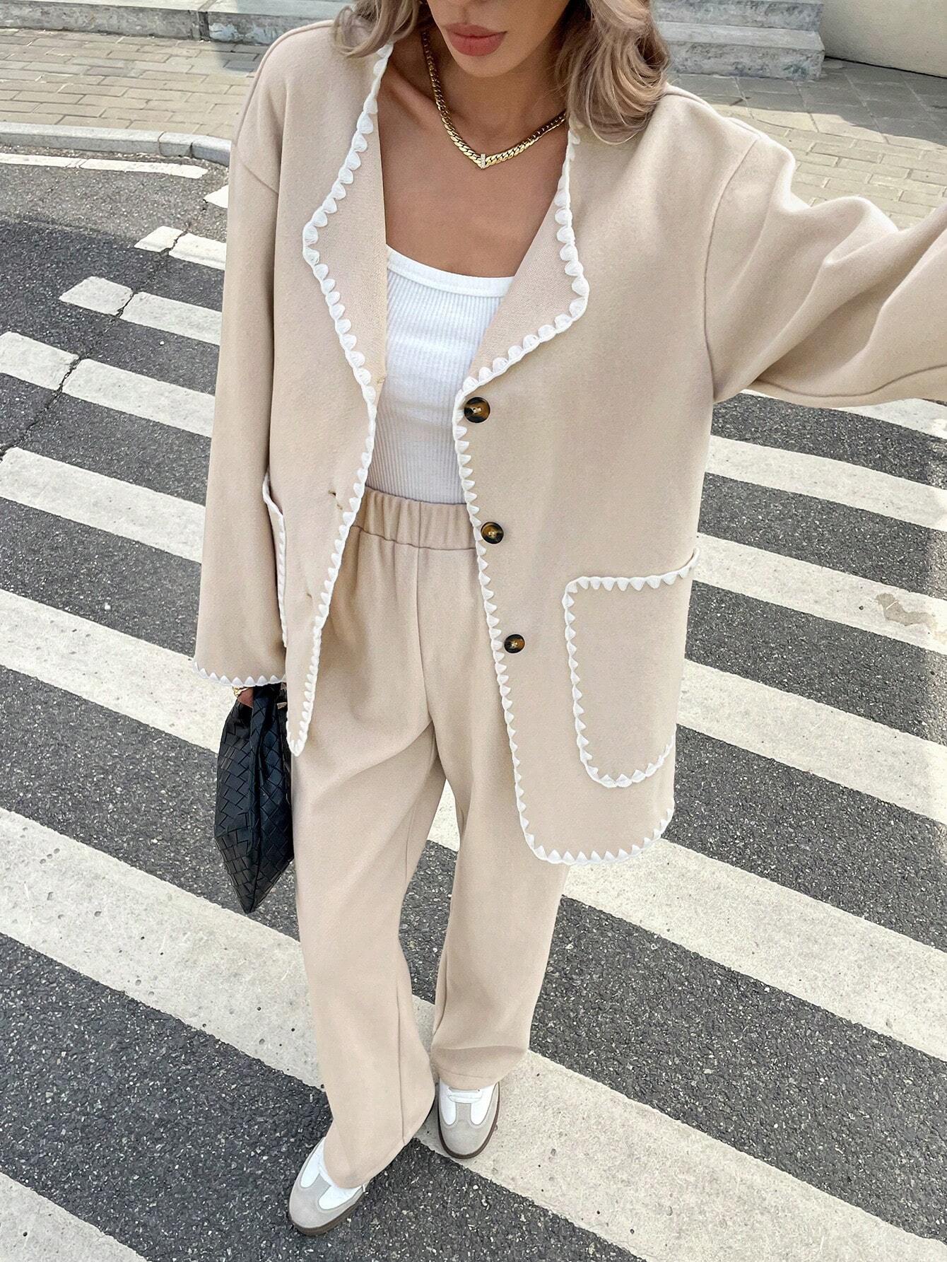 Elegant Beige Casual Outfit | Damespakken | Professionele en Stijlvolle Werkoutfit
