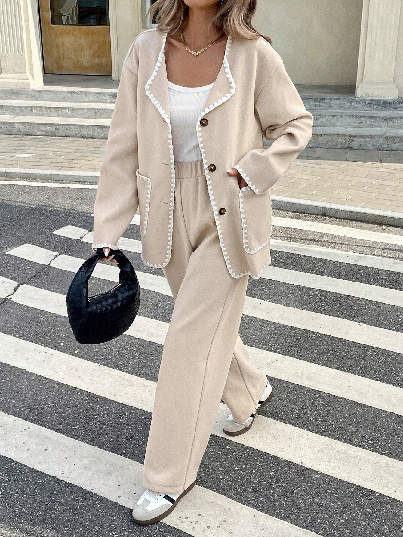 Elegant Beige Casual Outfit | Damespakken | Professionele en Stijlvolle Werkoutfit