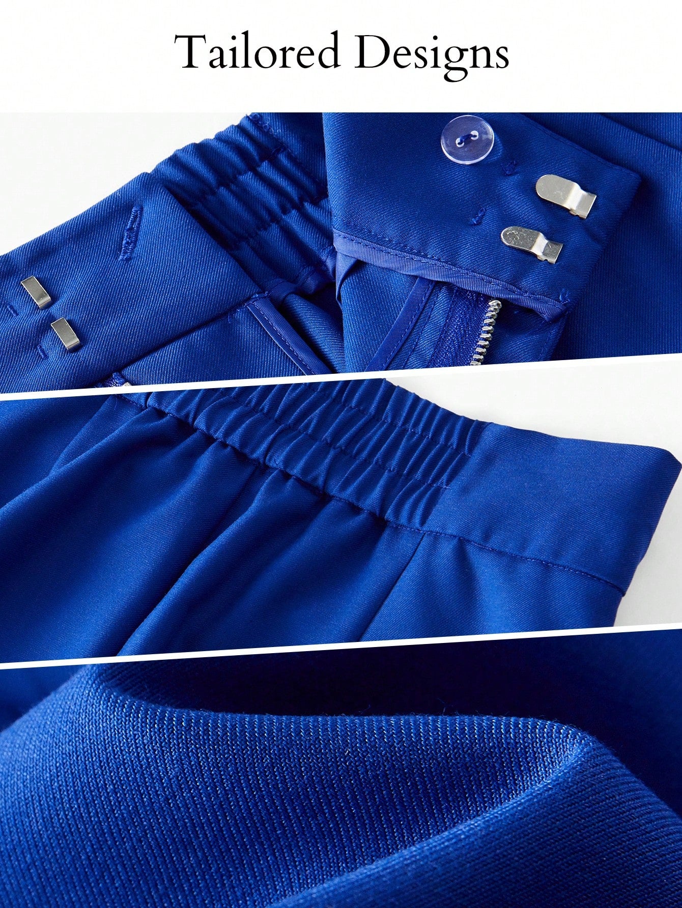 Koninklijk Blauwe Tweedelige Set | Damespakken | Opvallende en Elegante Kantooroutfit