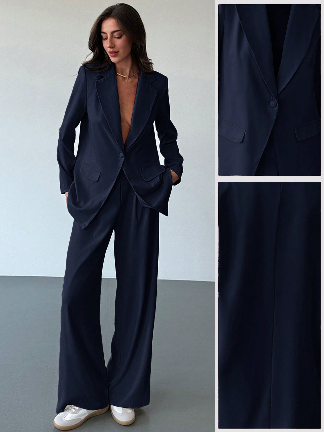 Retro Cropped Collar Pak | Damespakken | Chic Tweedelig Pak met Hoge Taille Broek voor Kantoor
