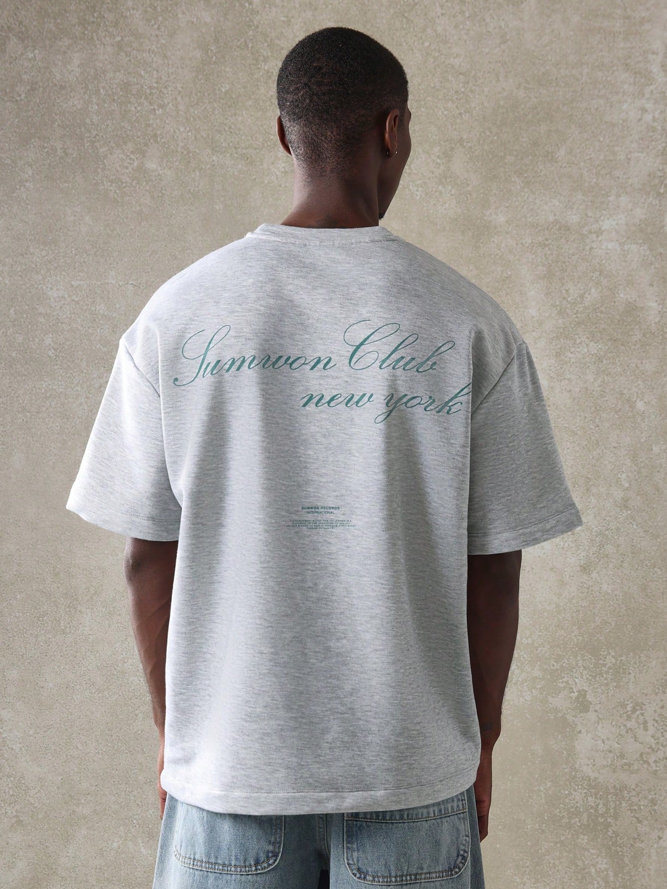 SUMWON Regular Fit T-shirt Voor/Achter Print | T-shirt | Korte mouwen met dubbele grafische opdruk