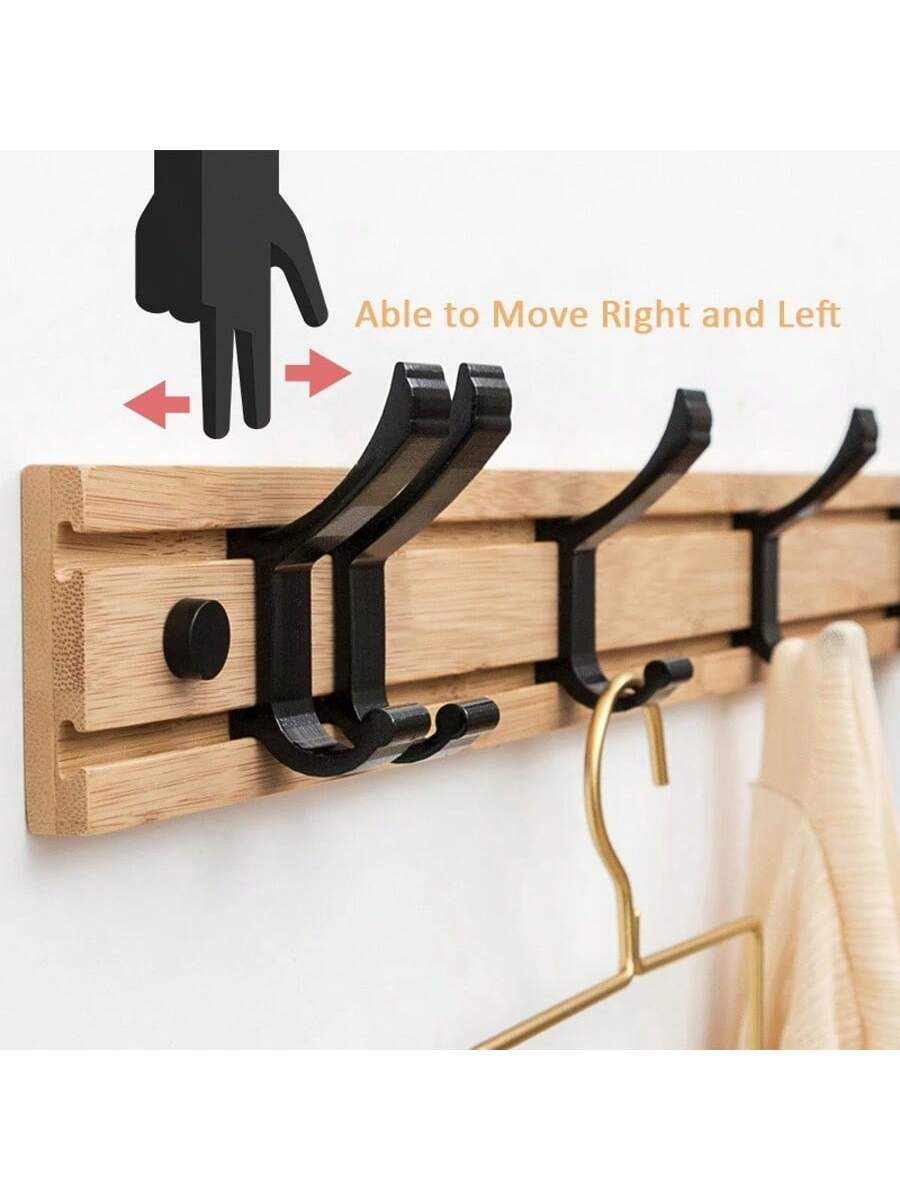 Nordic bamboe kapstok met haken | Kapstok | Minimalistische wandkapstok voor slaapkamer of hal
