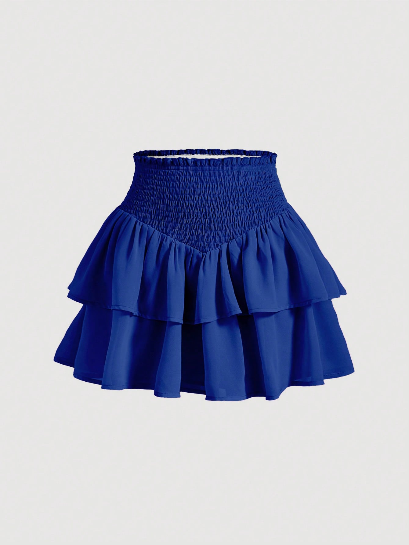 MOD Dubbele Ruche Rok met Kreukzoom | Minirrok Dames | A-symmetrische rok met gekreukte tailleband