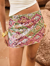 Poésellie Colorblock Pailletten Rok | Minirrok Dames | Modieuze minirok met colorblock en pailletten