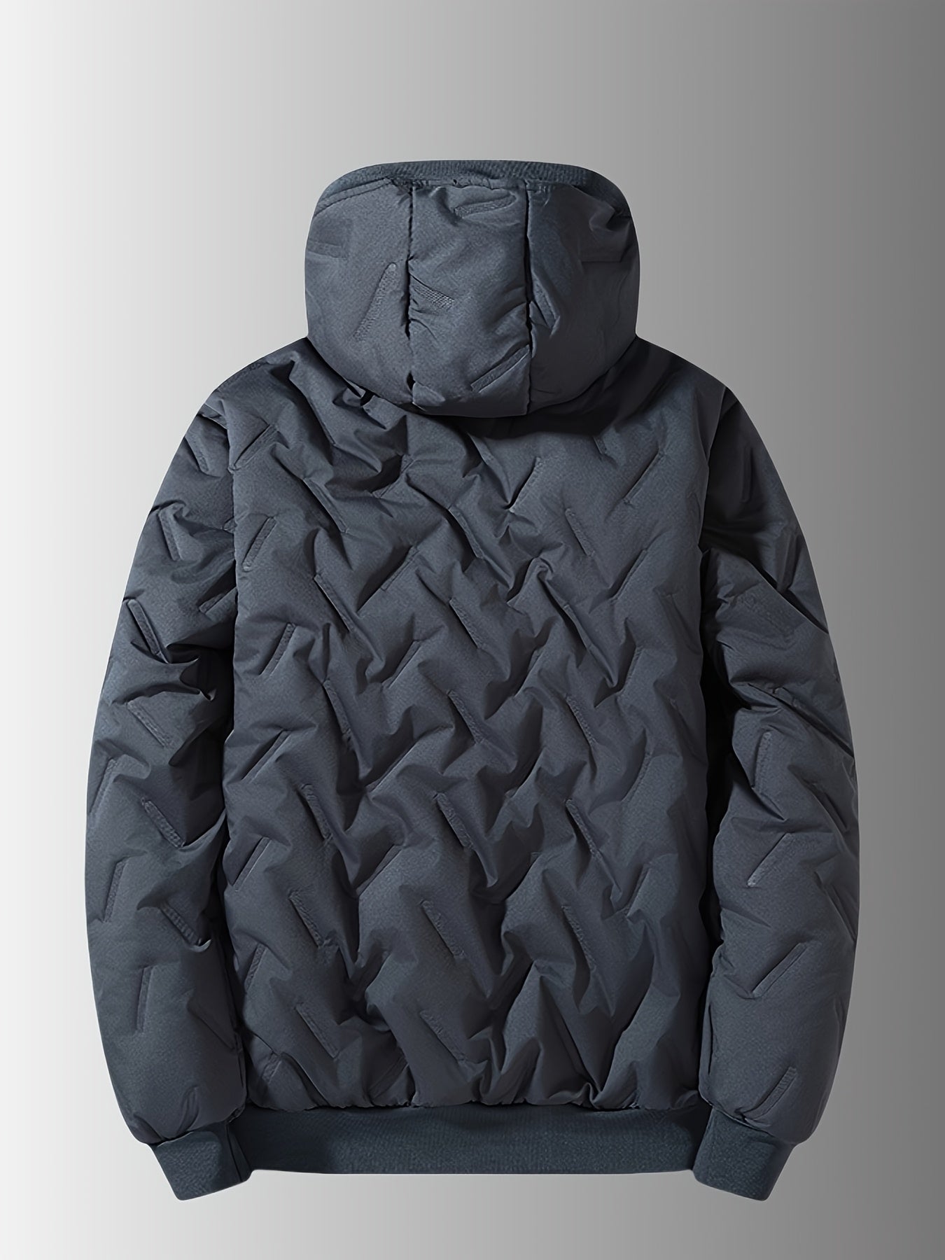 Visconte | Heren Winterjas Waterdicht dons | Fleece gevoerde Quilted jas, fleecevoering, trekkoordcapuchon, zwarte winterjas