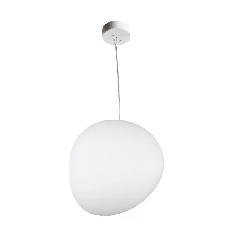 Zwevende Kiezel Eetkamer Hanglamp van Crème Glas met 1 Lamp Minimalistische Hangende Plafondverlichting