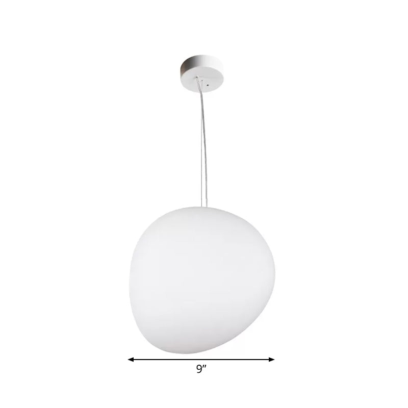 Zwevende Kiezel Eetkamer Hanglamp van Crème Glas met 1 Lamp Minimalistische Hangende Plafondverlichting