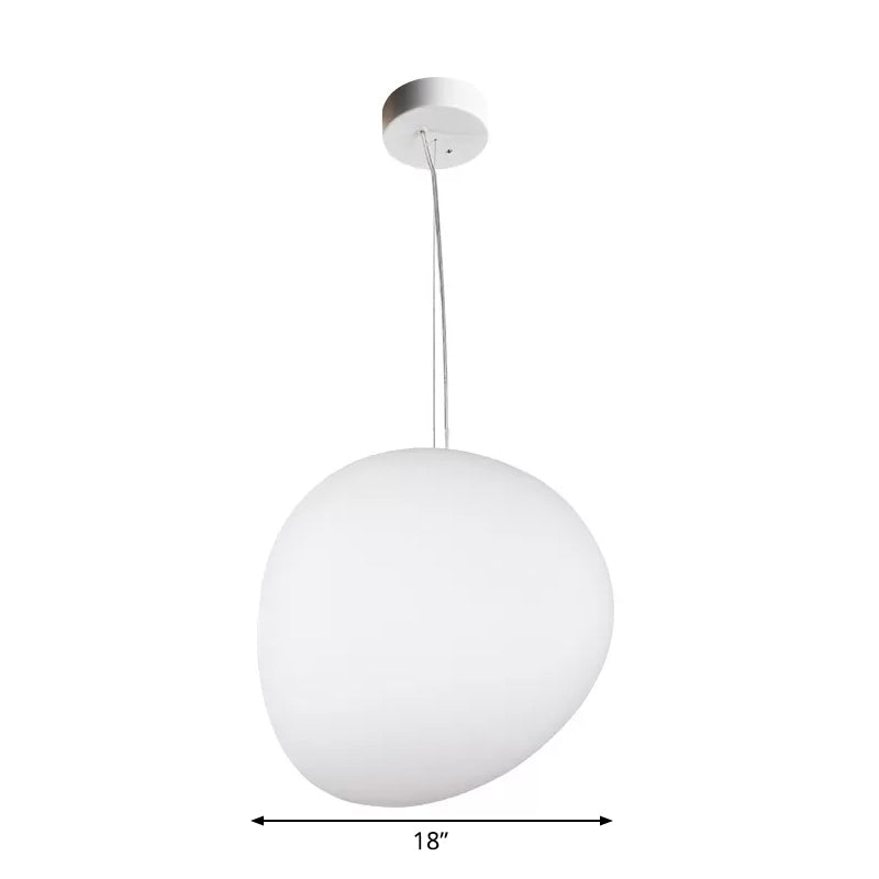 Zwevende Kiezel Eetkamer Hanglamp van Crème Glas met 1 Lamp Minimalistische Hangende Plafondverlichting