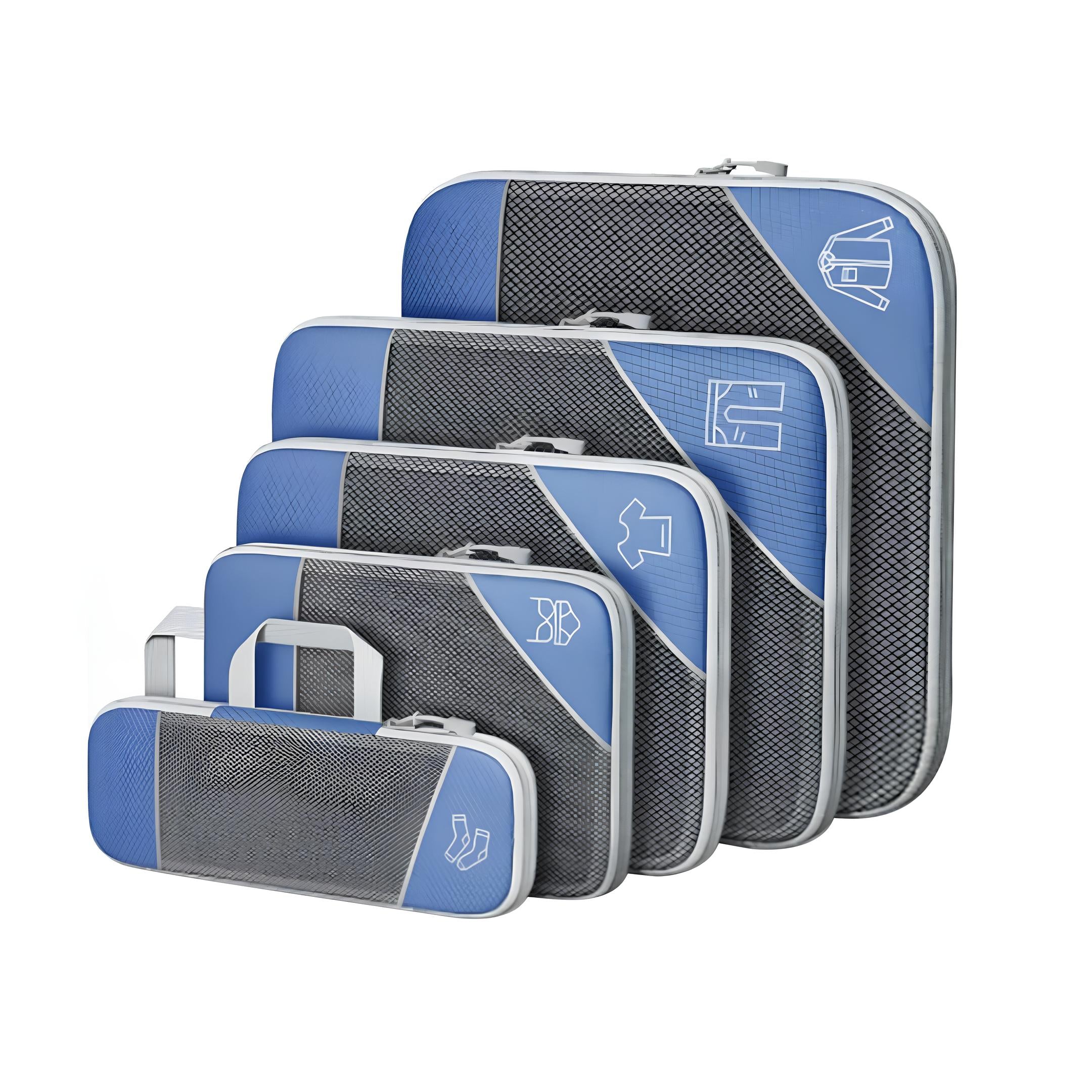 Kompressie Reisorganisers | Slimme Inpakoplossing | Ruimtebesparende Bagage Cubes | Perfect Voor Vakanties & Zakenreizen | 5-delig Set | Lichtgewicht & Duurzaam | Maximale Ruimtebesparing | Avontuurlijke Reiskompanen