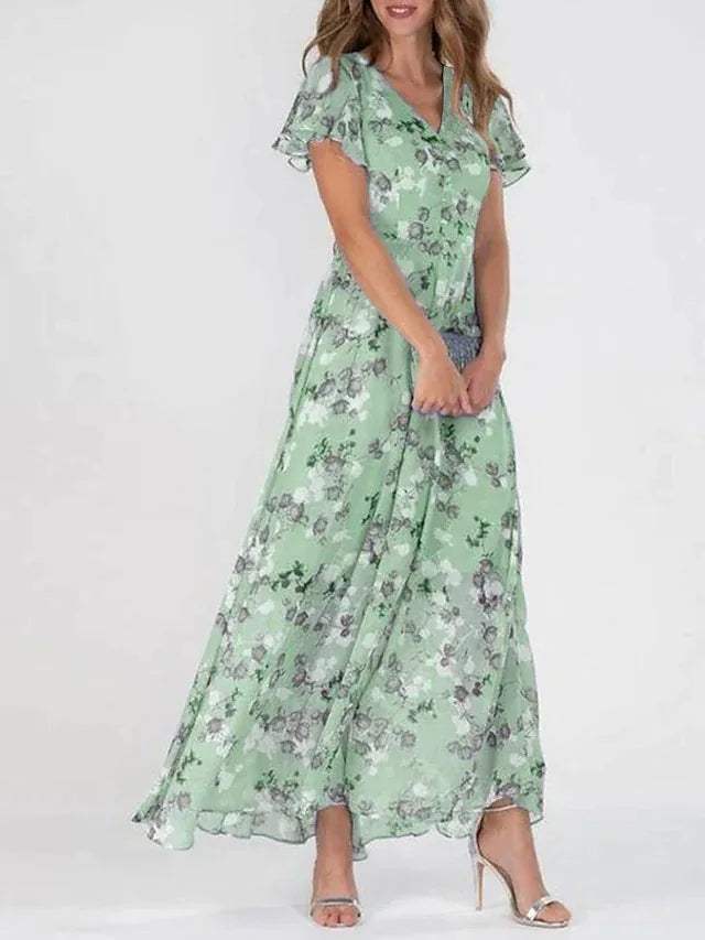 Bloemenprint Maxi-Jurk voor Dames - Visconte