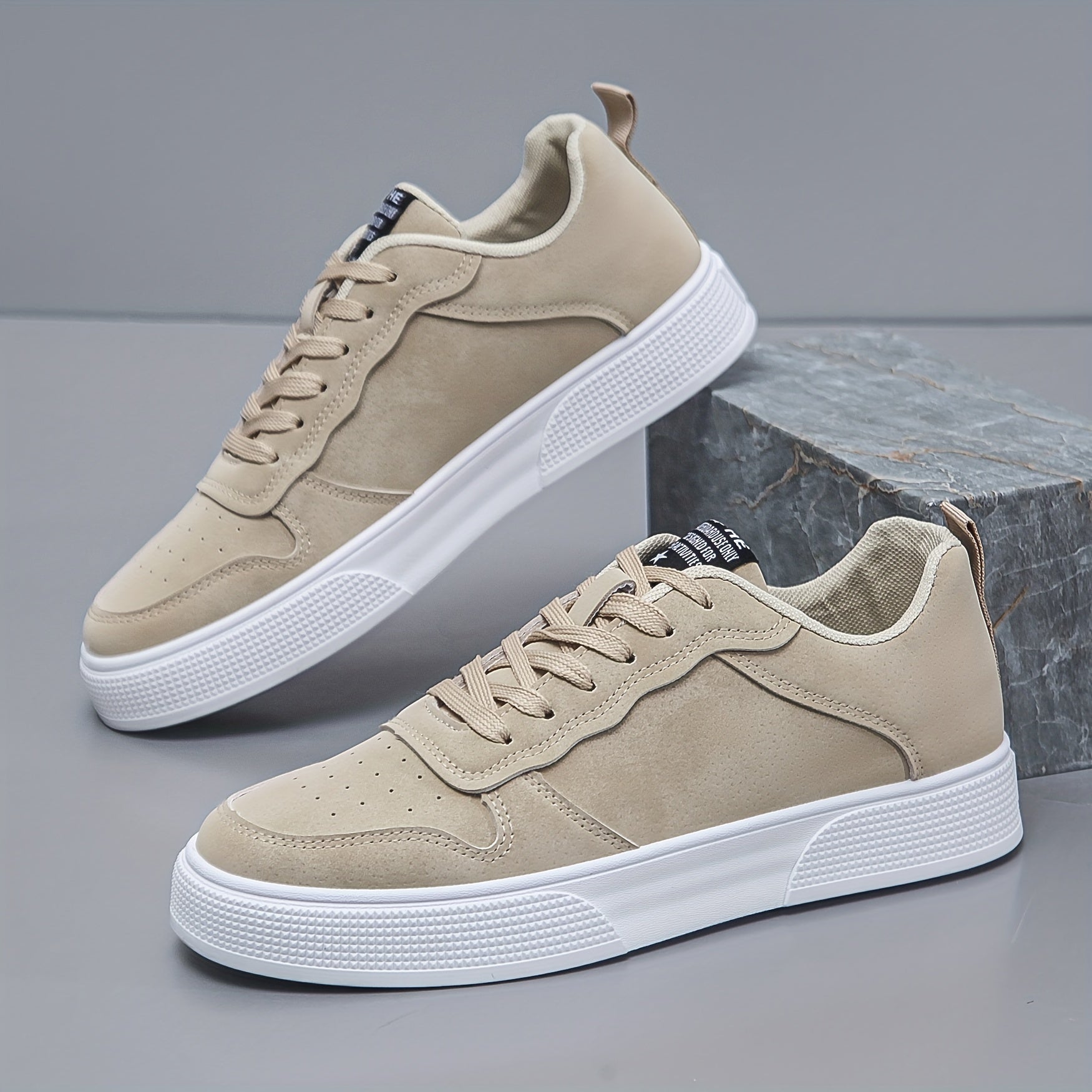 Casual Sneakers | Kunstsuède | Met Dikke Witte Zool