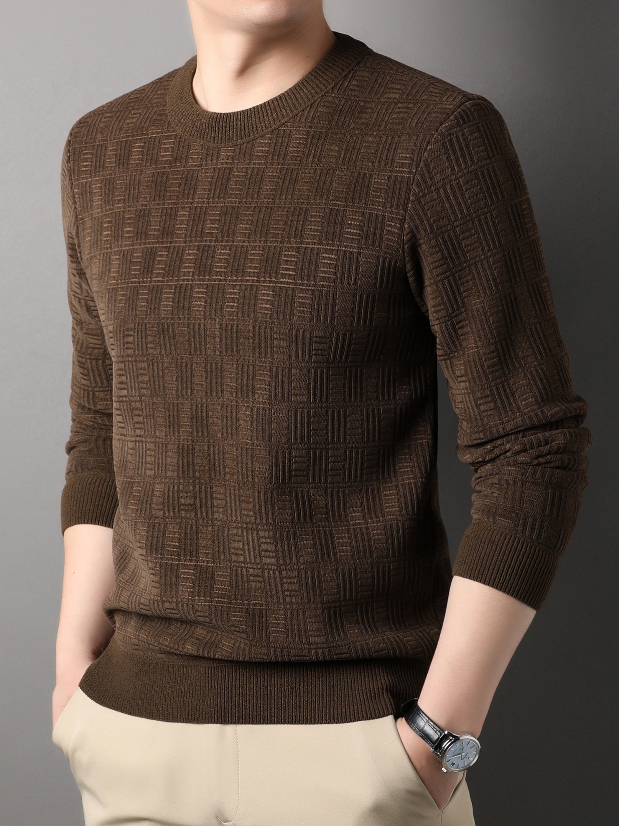 Sweater Heren - Warm & Stretchy voor de Winter - Regular Fit - Puento Fortade - TP - Essential