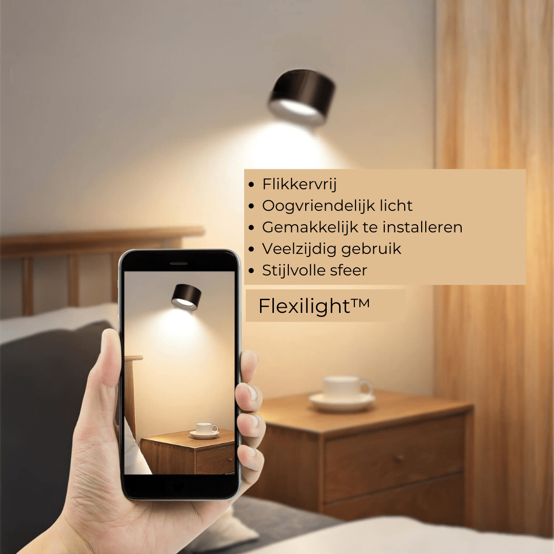 FlexiGlow – Draadloze Oplaadbare 360° Muurlamp voor Flexibele Verlichting