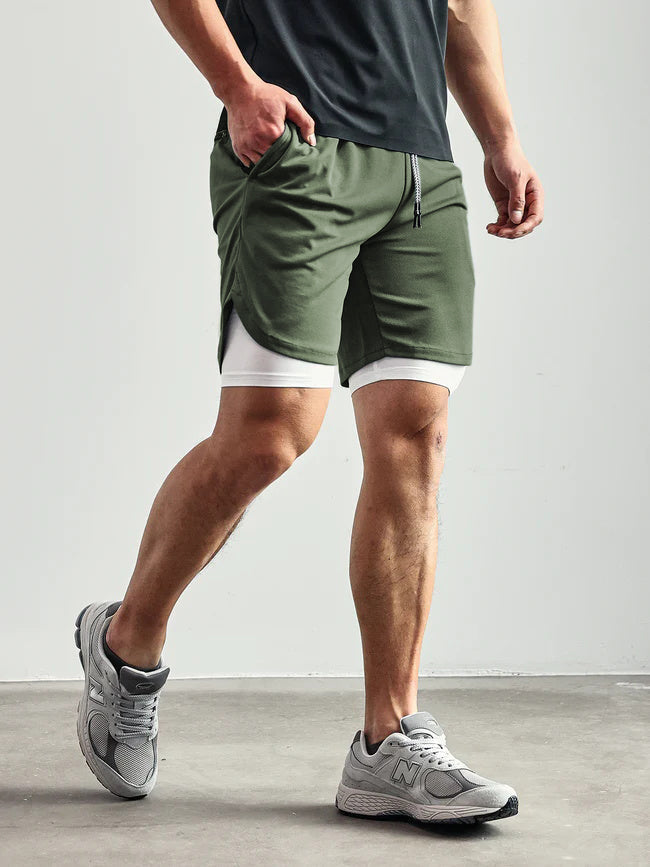 SportFit - 2 in 1 Mesh Korte Broek met Voering