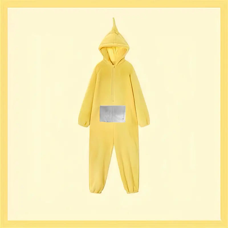 Teletubbies Pyjama's – Ultra-zachte Flanel Jumpsuit met Capuchon voor Halloween en Kostuumspel