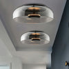 CrystalShine | Glas LED Plafonnière | Modern & Elegant Design | Warm Wit Licht | Energiezuinig | Rookgrijs Amber | Inclusief Lamp | Voorhal & Entree | 23 cm Breed | Hoogte 9,5 cm | SMD Lampvoet