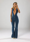 Miu | Denim Jumpsuit met Hartvormige Uitsnede