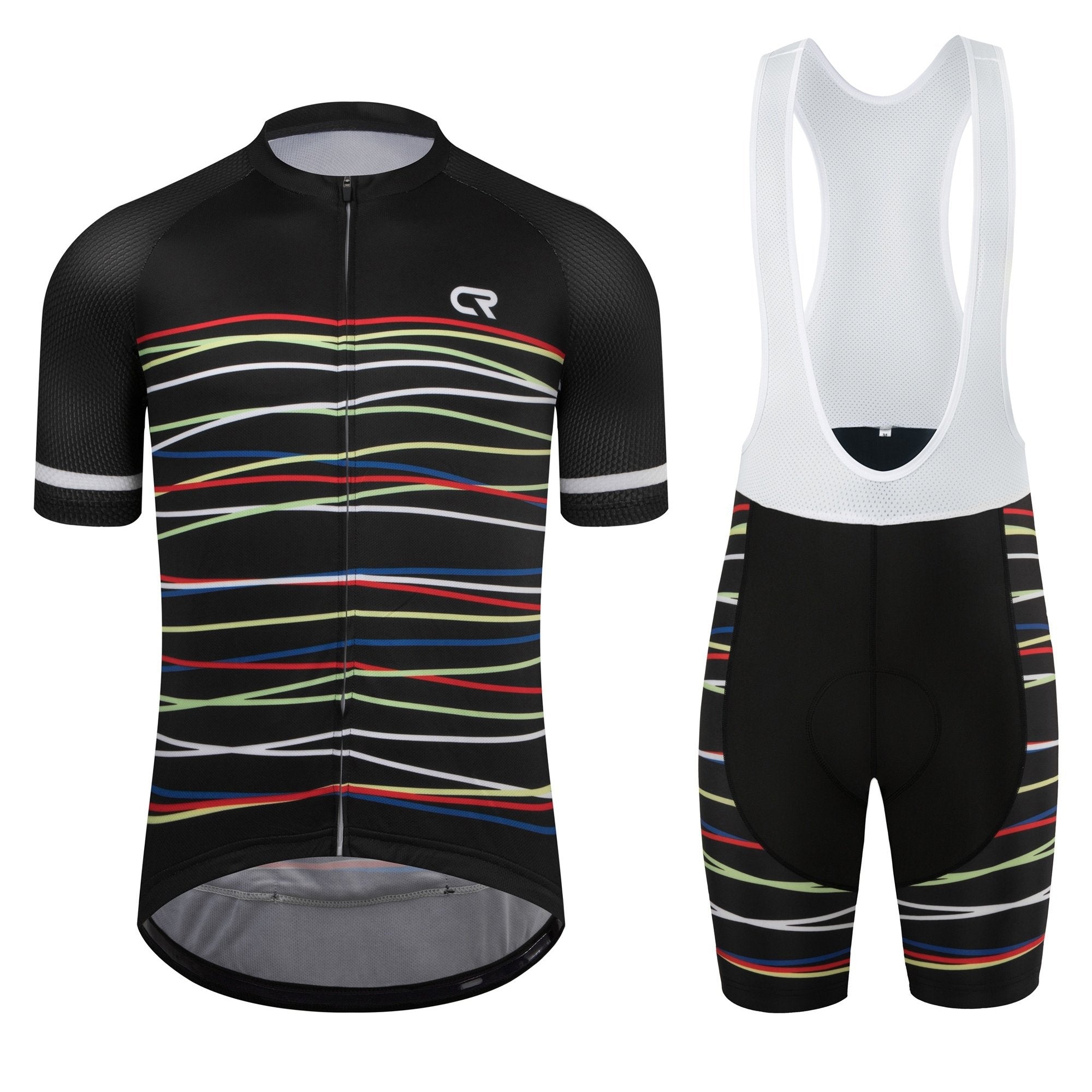 Grafisch zwart wielertrui | Wielerkleding | Geavanceerd Fietsjersey