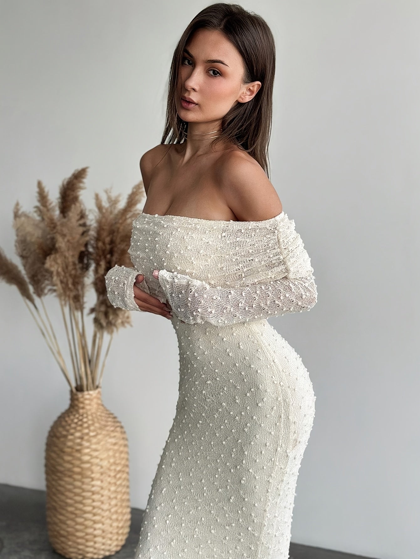 Off-shoulder paillettenjurk | Avondjurk | Glitterende avondjurk voor speciale gelegenheden