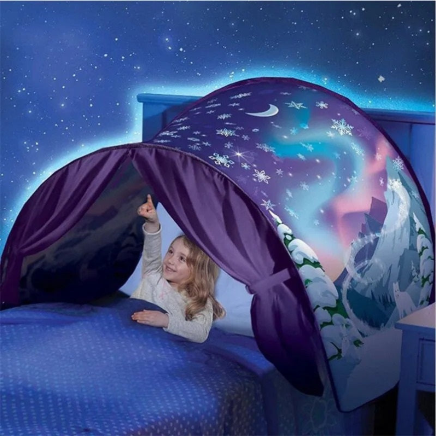 DreamWorld | Kinderbedtent | Creëer Magische Slaapavonturen | Gemakkelijke Installatie