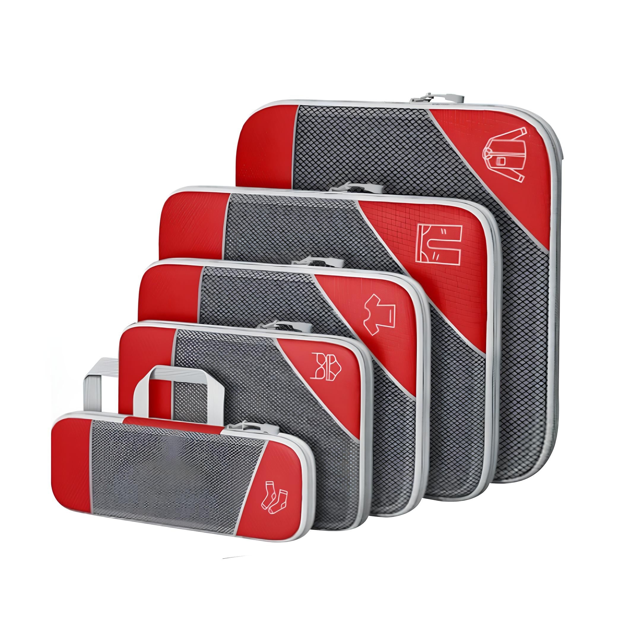 Kompressie Reisorganisers | Slimme Inpakoplossing | Ruimtebesparende Bagage Cubes | Perfect Voor Vakanties & Zakenreizen | 5-delig Set | Lichtgewicht & Duurzaam | Maximale Ruimtebesparing | Avontuurlijke Reiskompanen