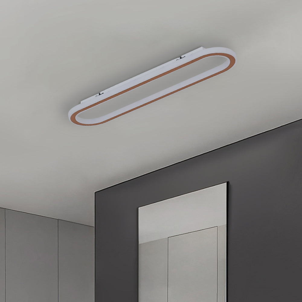 Minimalistisch Elliptische LED Plafondlamp Metaal/Acryl Zwart/Goud/Roségoud