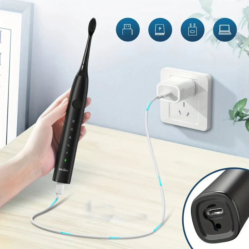Oplaadbare Sonische Tandenborstel | Stil & Krachtig | 8 Opzetborstels | USB