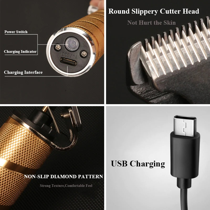 3-in-1 Professionele Haartrimmer Set - Draadloze Trimmer, T-Blade Outliner en Foil Scheerapparaat voor Mannen