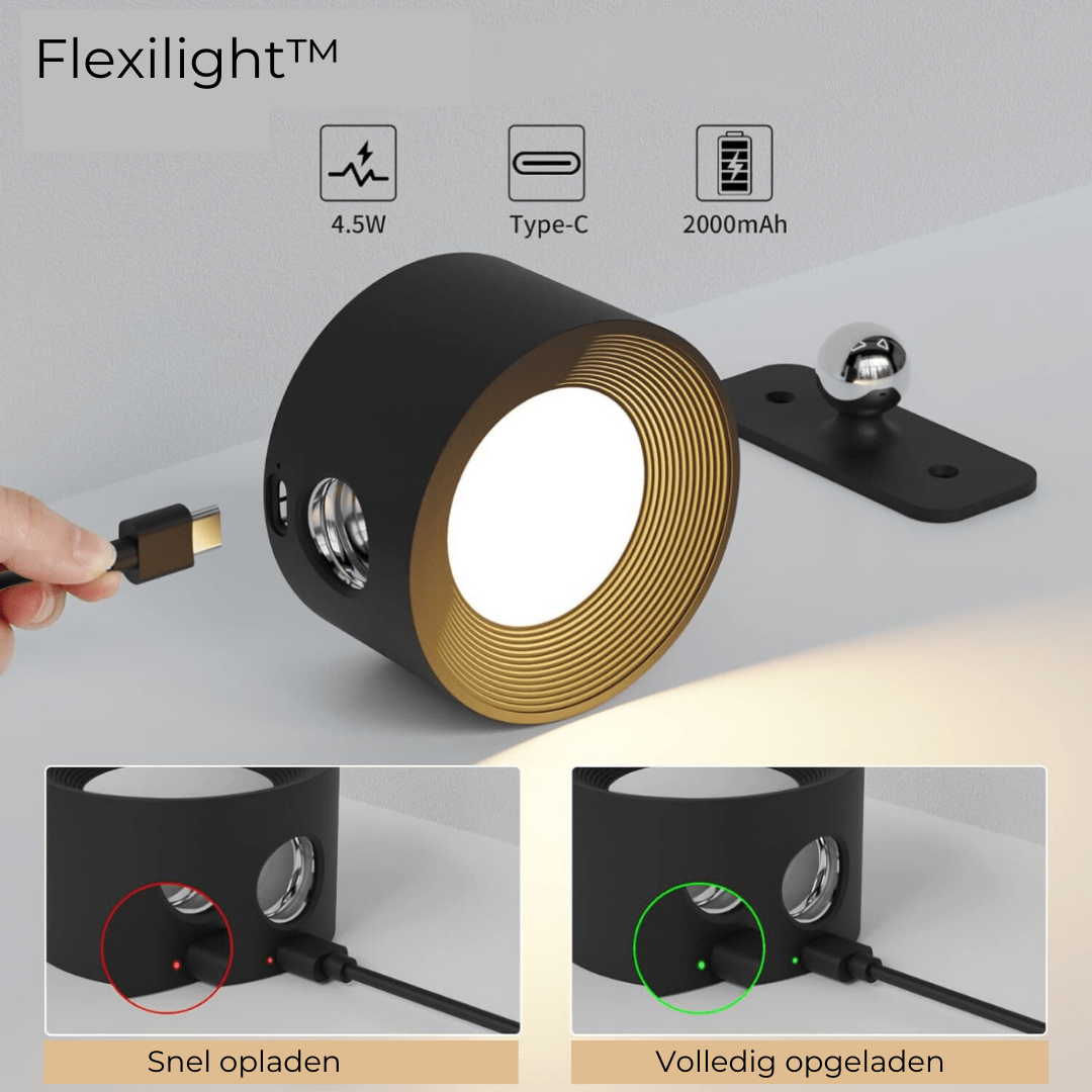 FlexiGlow – Draadloze Oplaadbare 360° Muurlamp voor Flexibele Verlichting