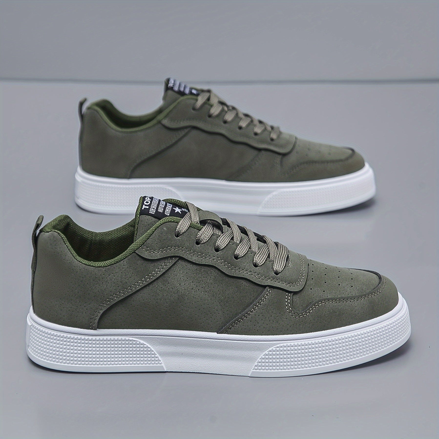 Casual Sneakers | Kunstsuède | Met Dikke Witte Zool
