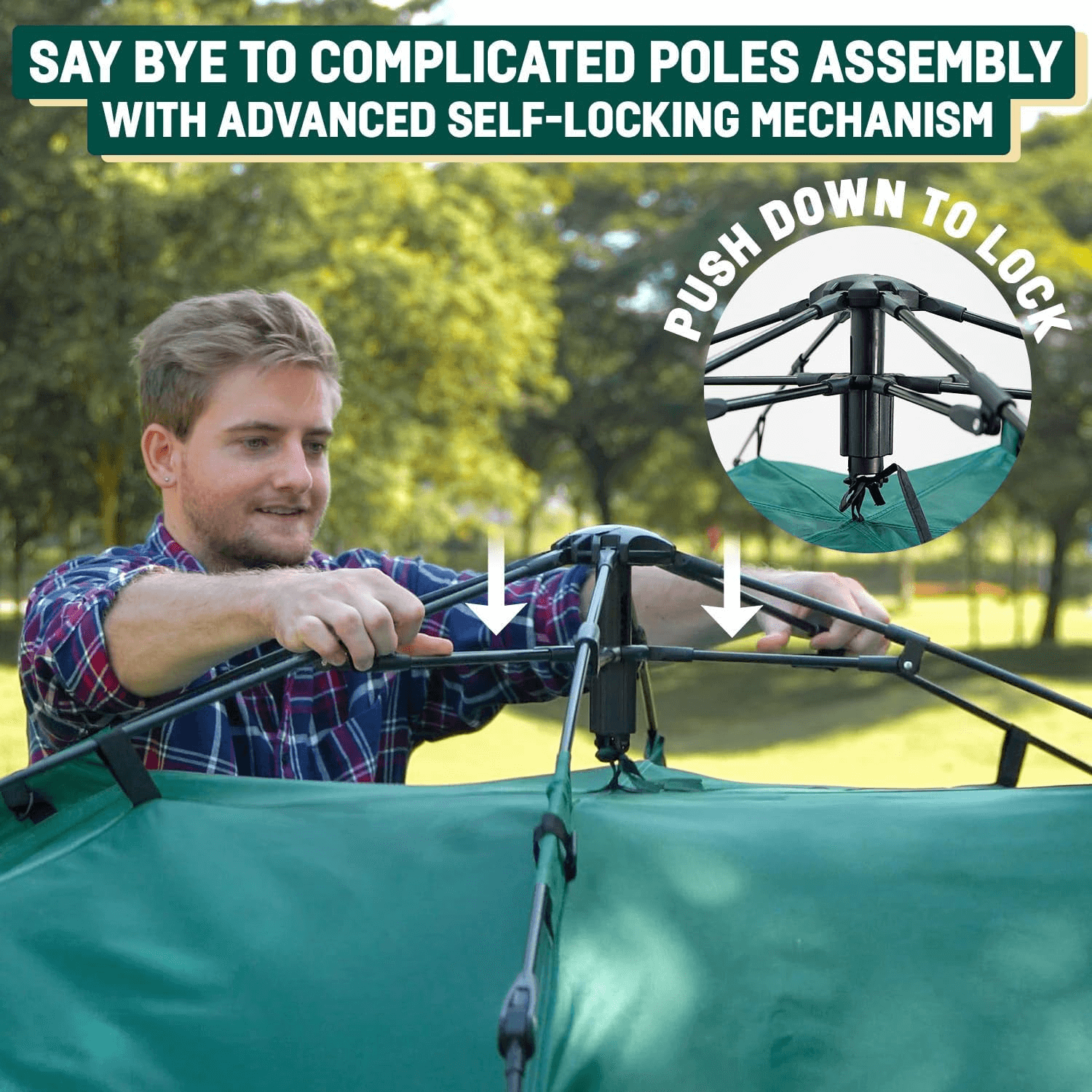 Snelle Tent 2-4 Persoons – Waterdicht, Lichtgewicht, Oxford Doek met Ventilatie