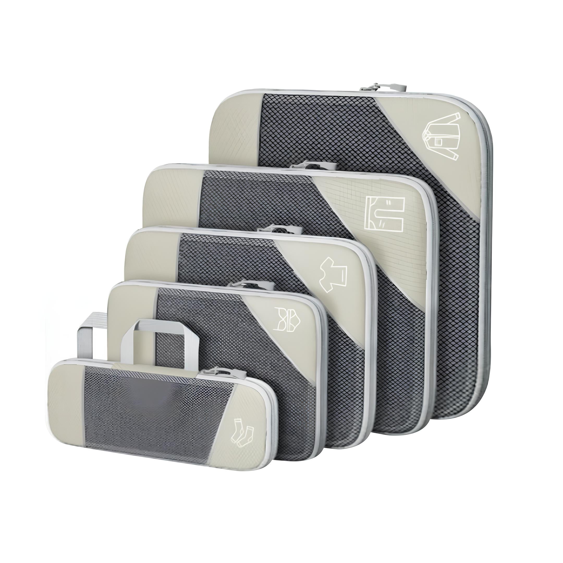 Kompressie Reisorganisers | Slimme Inpakoplossing | Ruimtebesparende Bagage Cubes | Perfect Voor Vakanties & Zakenreizen | 5-delig Set | Lichtgewicht & Duurzaam | Maximale Ruimtebesparing | Avontuurlijke Reiskompanen