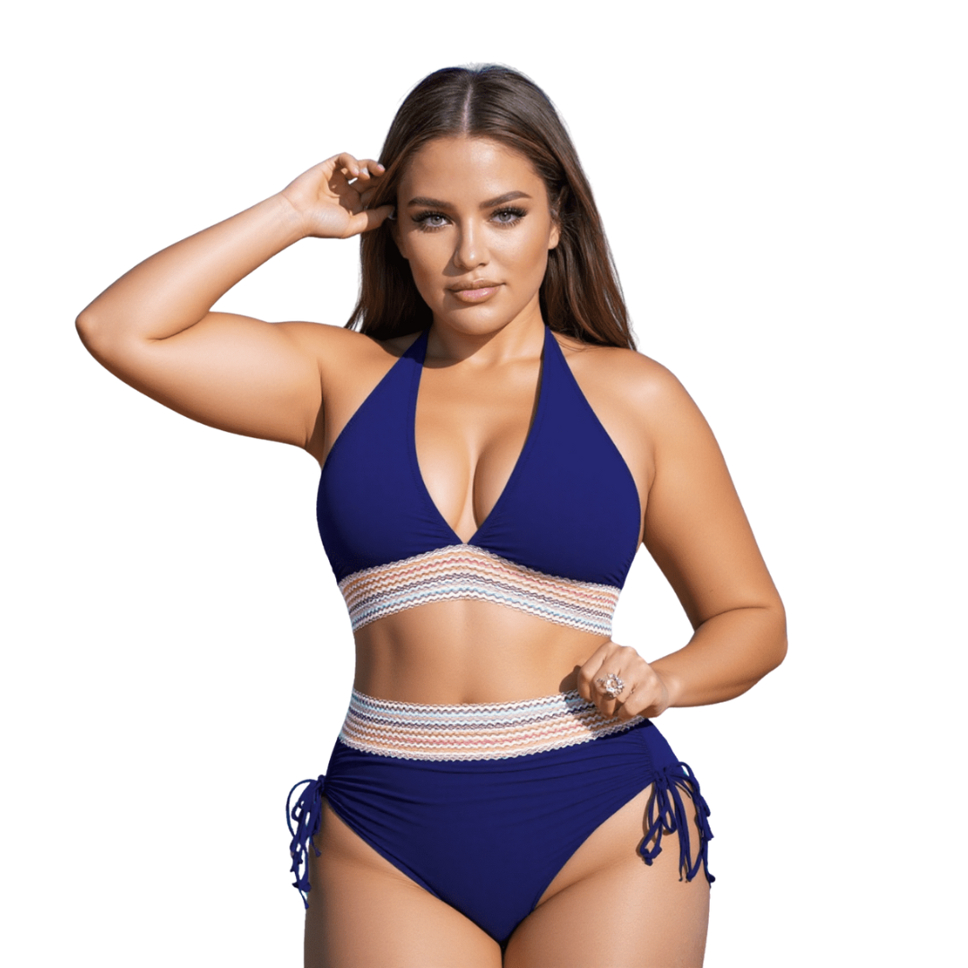 Elegante, hoog getailleerde, sculpterende bikini