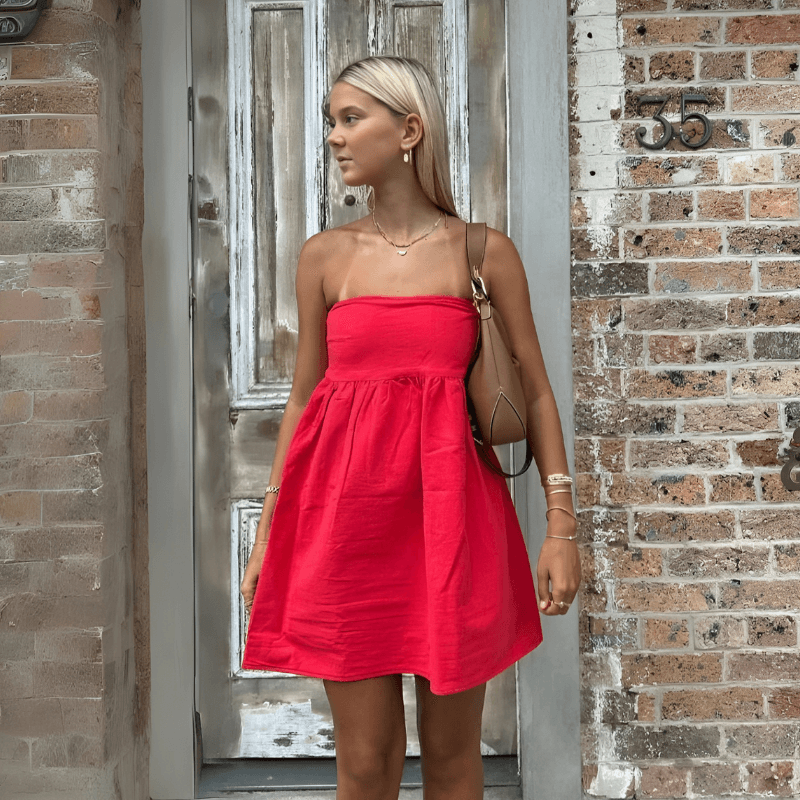 Dames Strapless Zomerjurk - Visconte