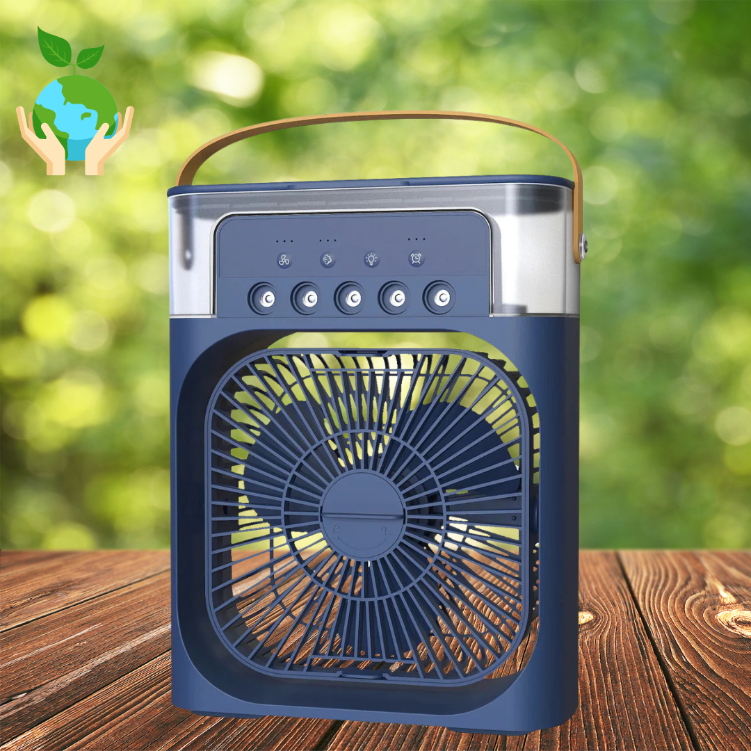 3-in-1 Air Cooler, Luchtbevochtiger & Luchtreiniger – Draagbare Airco voor Binnengebruik met LED Licht