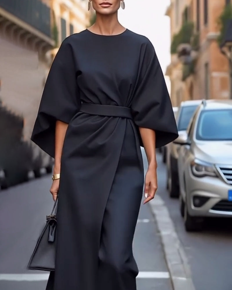 Novo - Elegante Midi-Jurk met Ceintuur