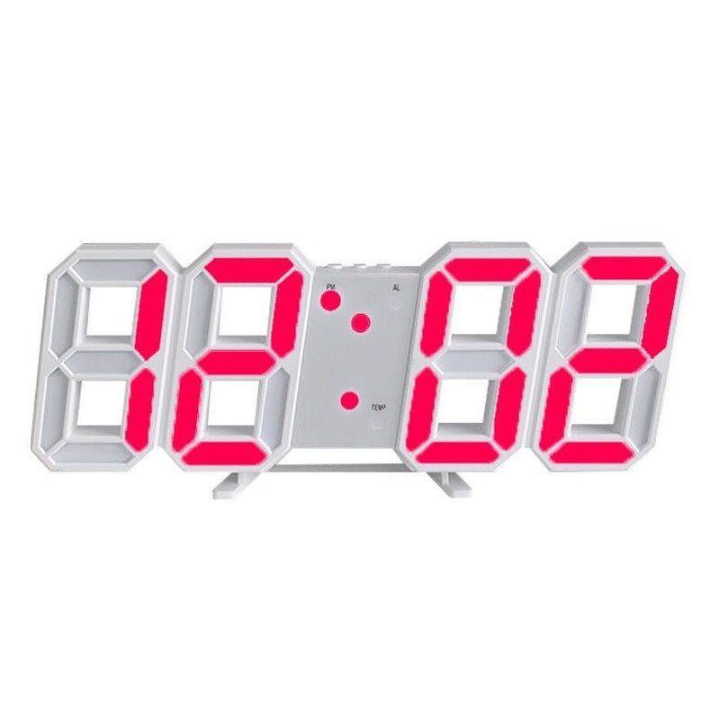 GlowTime 3D LED Wandklok – Stijlvolle Digitale Klok met Instelbare Verlichting
