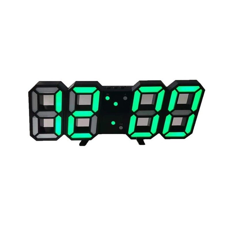 GlowTime 3D LED Wandklok – Stijlvolle Digitale Klok met Instelbare Verlichting