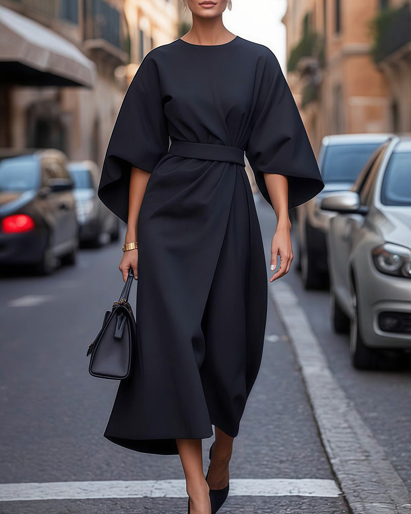 Novo - Elegante Midi-Jurk met Ceintuur