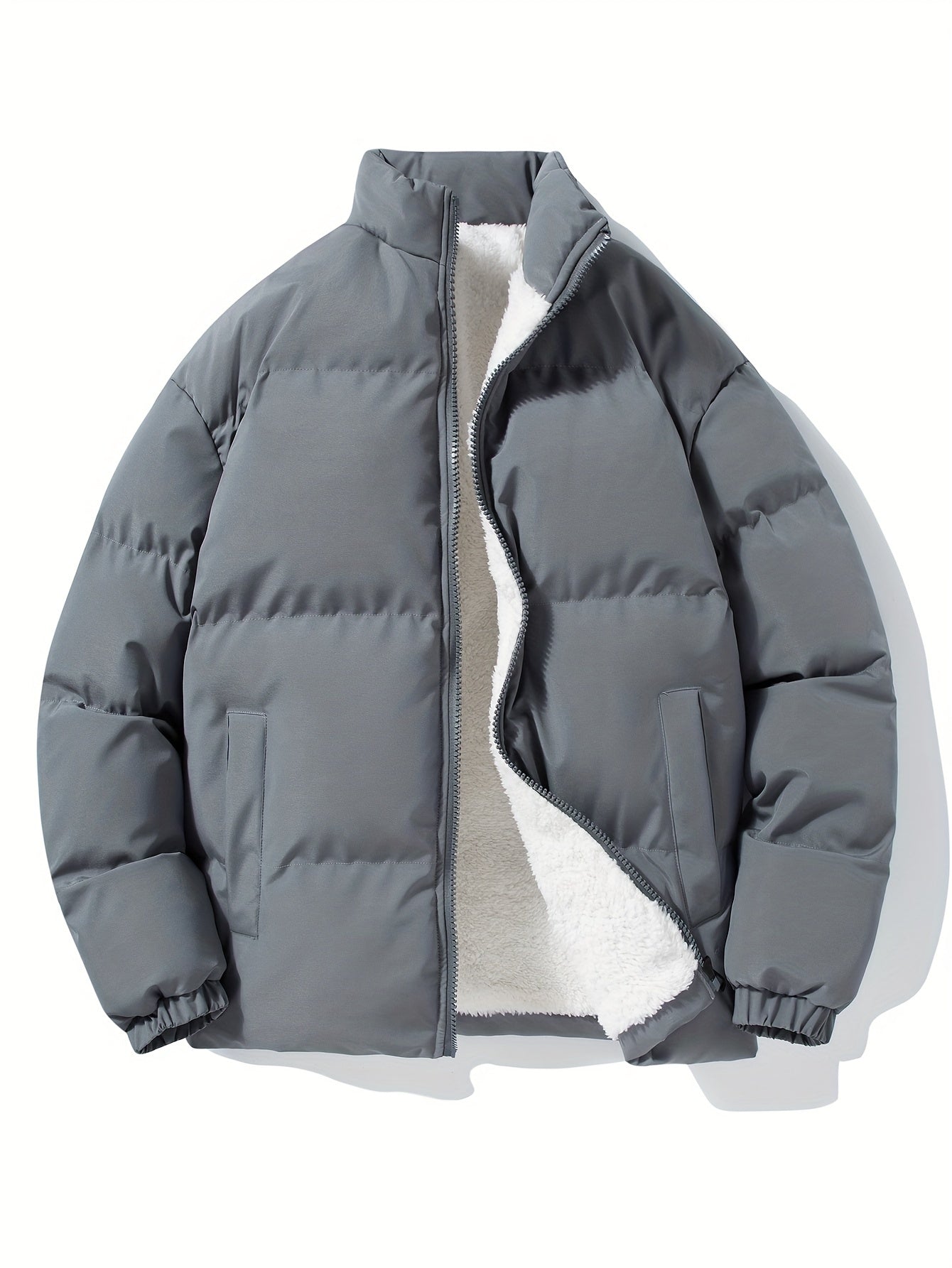 Visconte | Heren Winterjas | Japans Fleece gevoerde zip-up jas, opstaande kraag, warme herfst/winter coat
