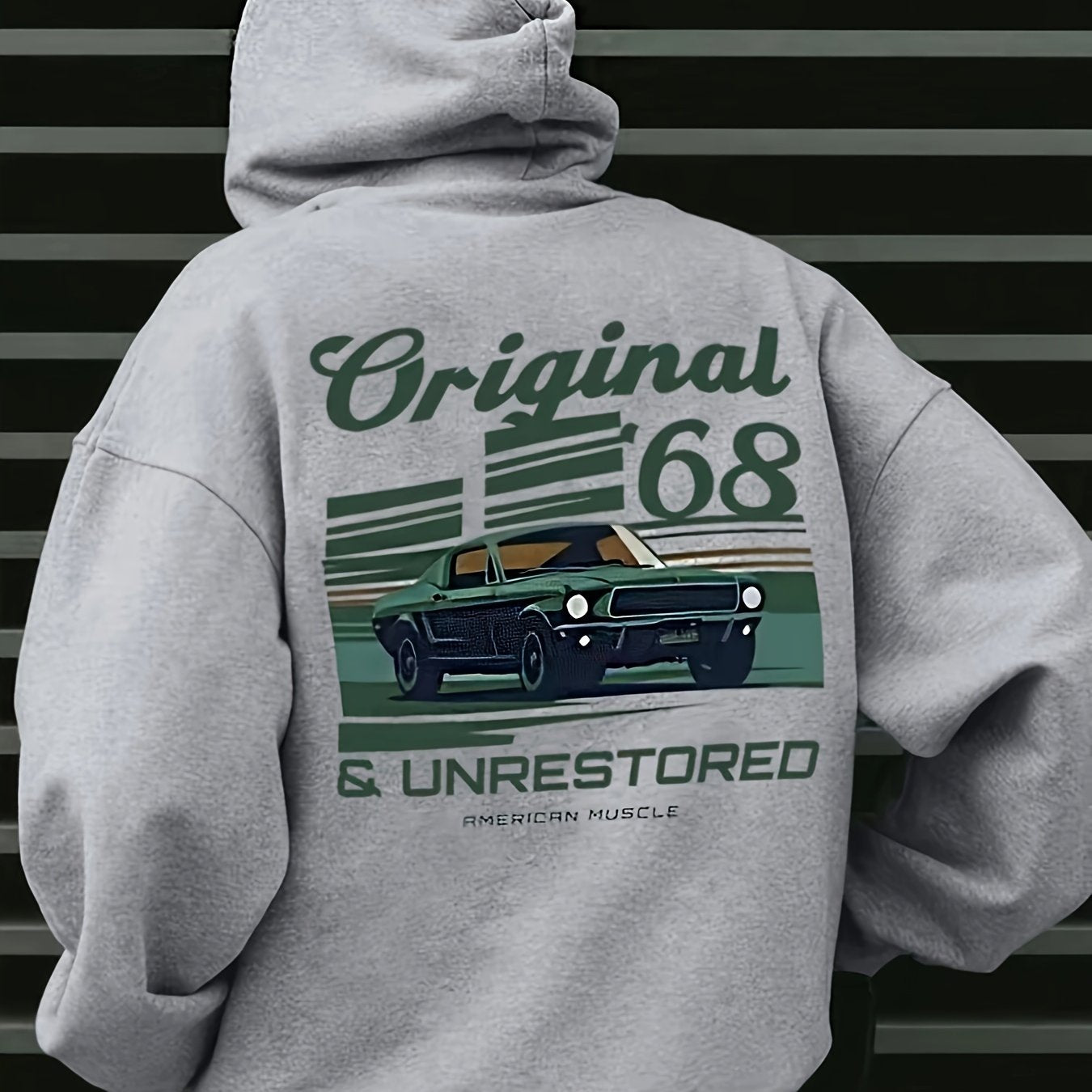 Vintage Muscle Car Hoodie Heren | Loose fit | Klassiek ontwerp - Zachte Franse badstof - Comfortabele pasvorm