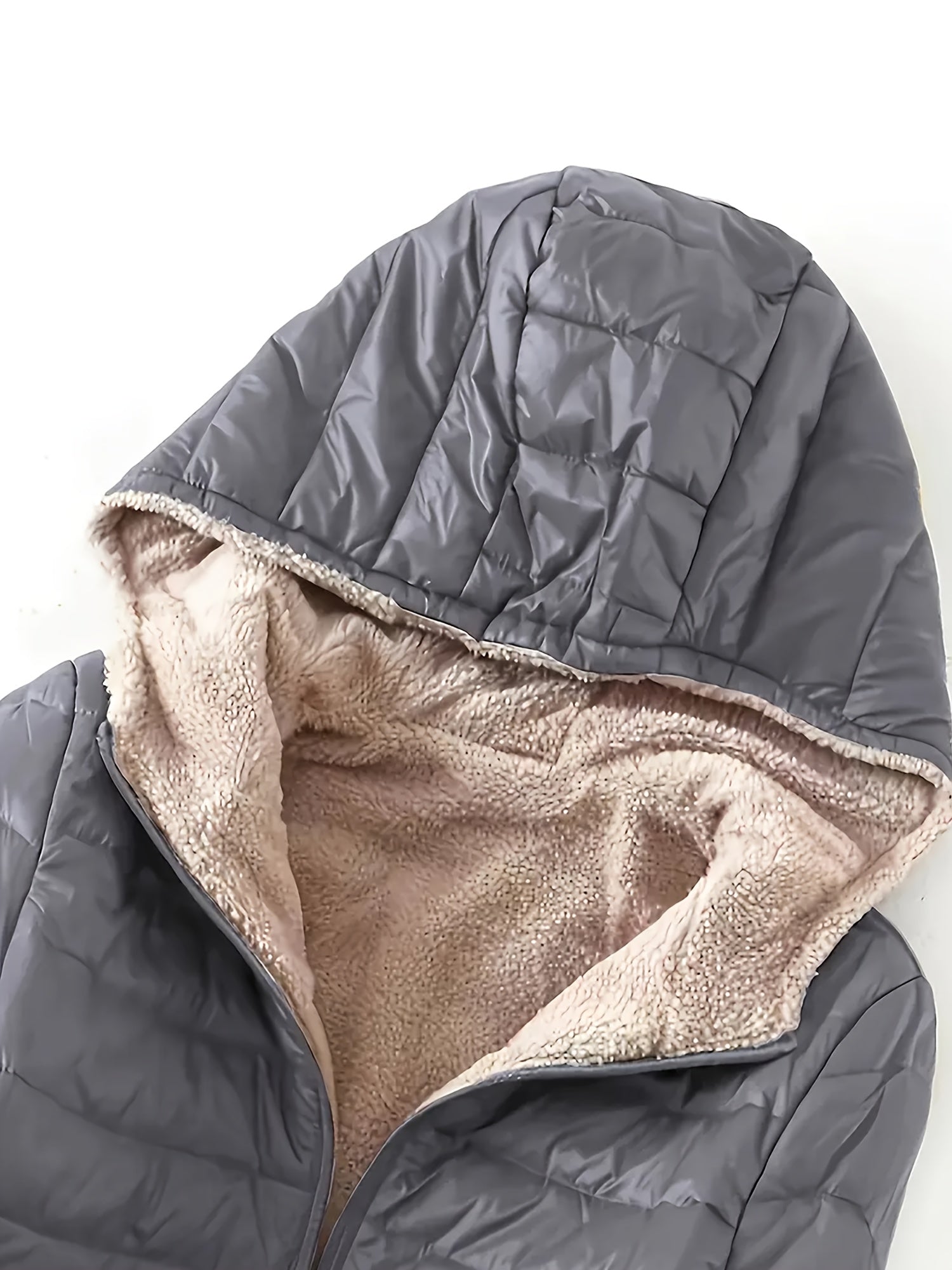 Visconte Dames Fleece Jas – Mid-Length Hooded Winterjas, Slim Fit, Fleece-Gevoerd, Minimalistische Warme Jas voor Winter