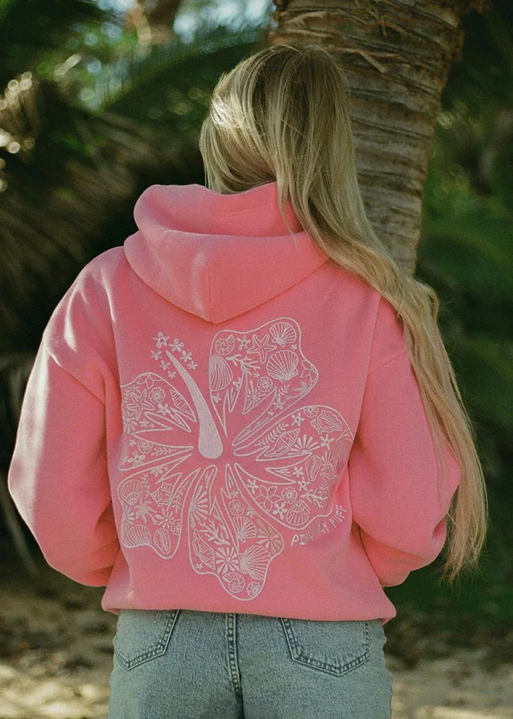 Dames Hoodie - Relaxed Fit - Zachte Katoenmix - Rugprint met Bloemmotief